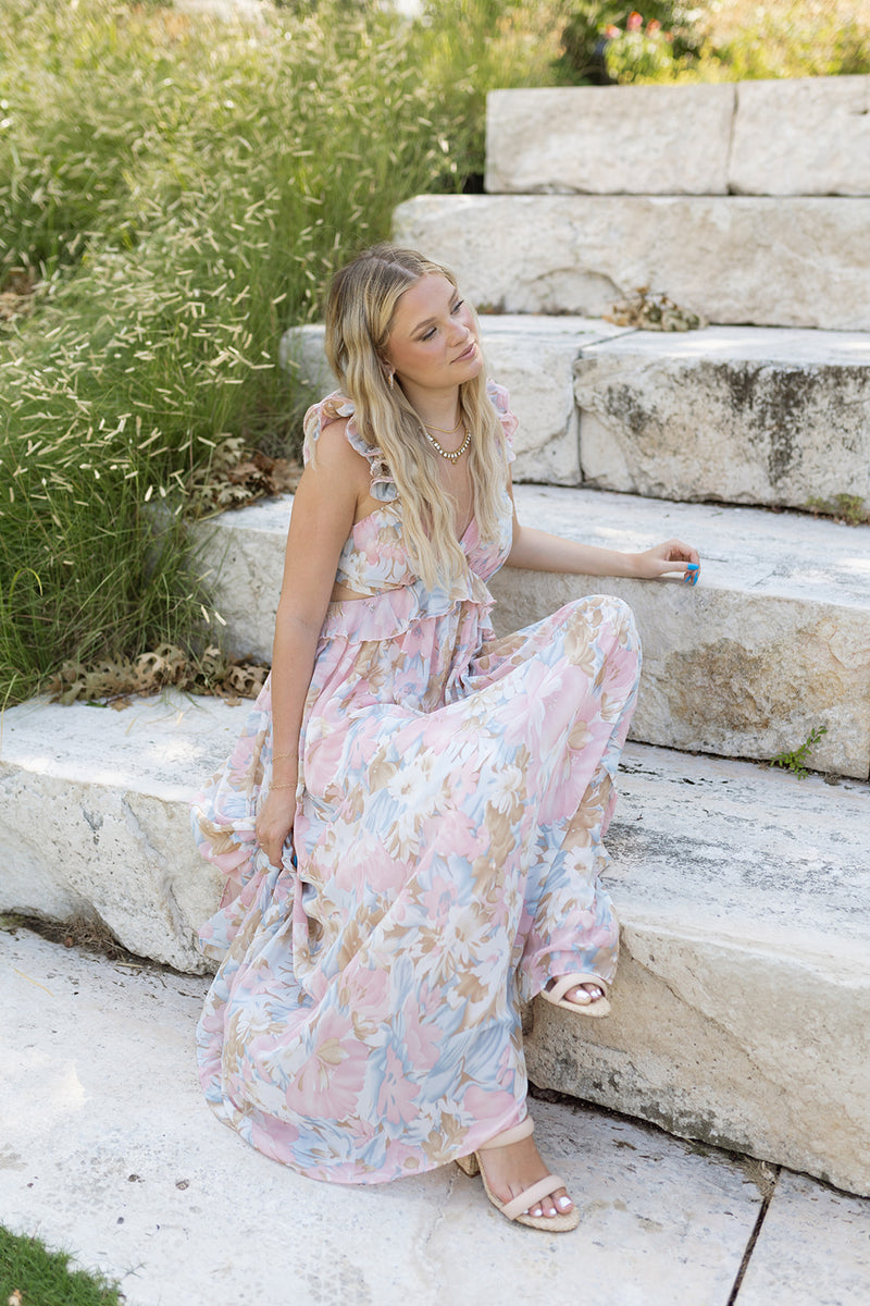 mode, brynn ruffle maxi dress
