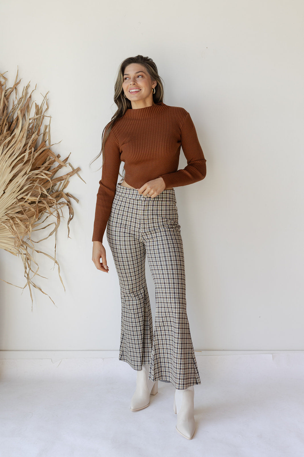 mode, hayden plaid flare pants