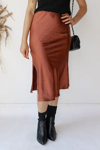 mode, alexia silk satin skirt