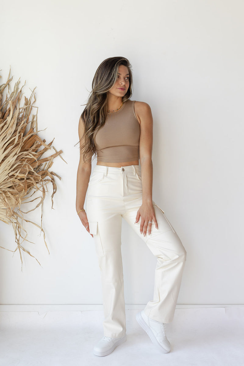 mode, jones leather cargo pant