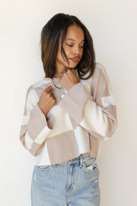 mode, sarah checkered top