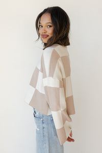 mode, sarah checkered top