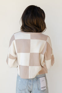 mode, sarah checkered top