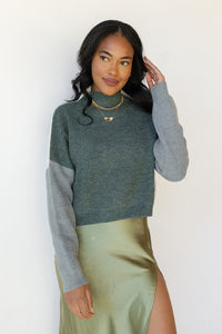 mode, makenna color block sweater