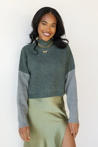 mode, makenna color block sweater