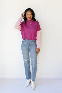 mode, makenna color block sweater