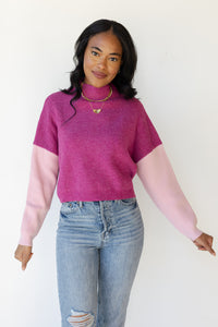 mode, makenna color block sweater