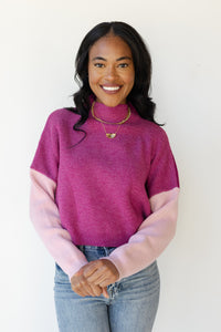 mode, makenna color block sweater
