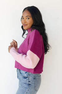 mode, makenna color block sweater