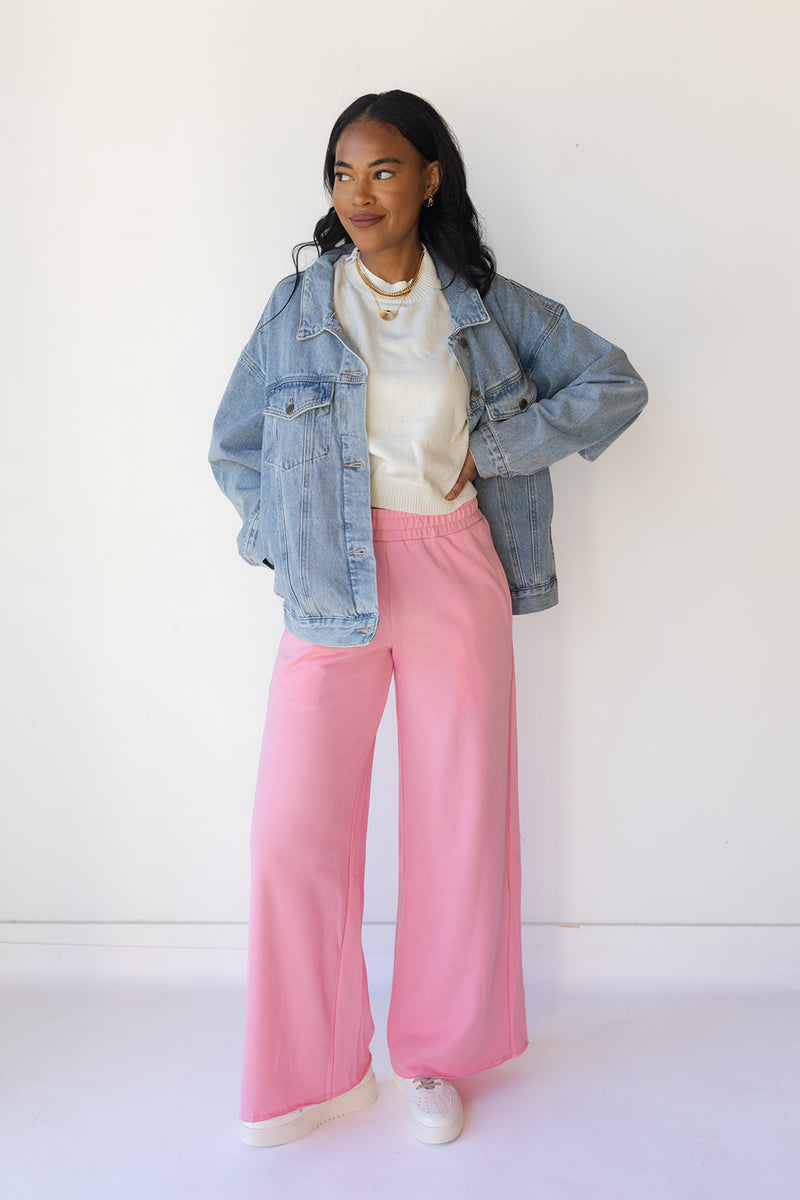 mode, wide leg sweat pants