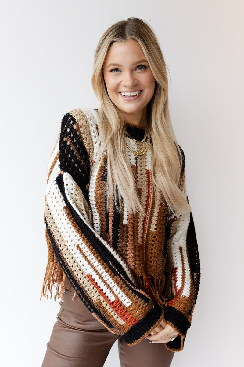 mode, renata fringe sweater