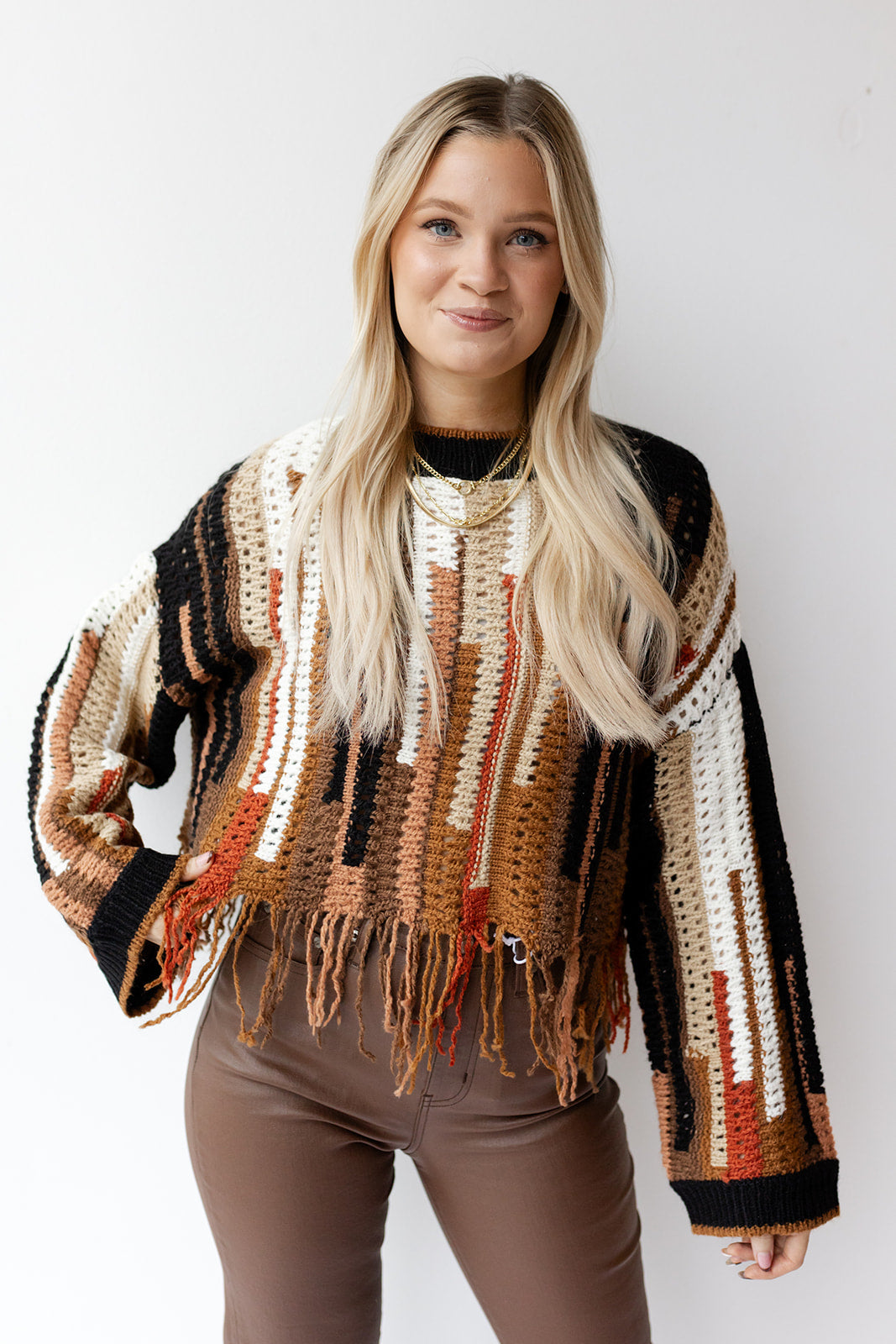 mode, renata fringe sweater