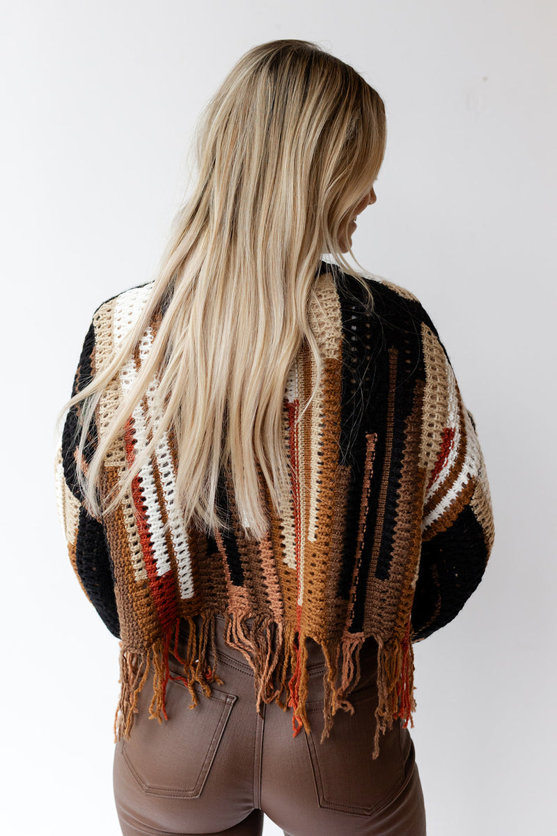 mode, renata fringe sweater