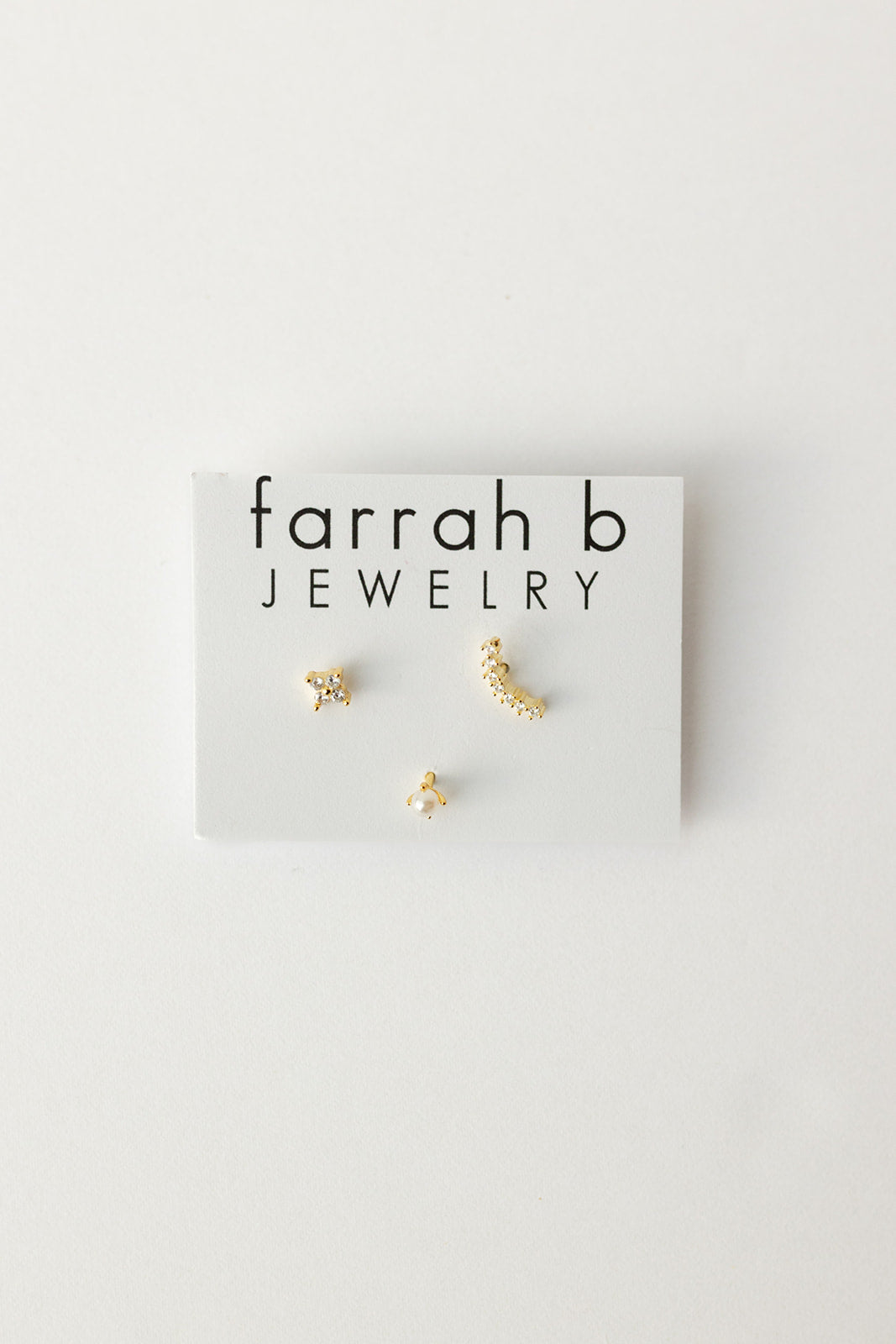 mode, trifecta single stud earrings