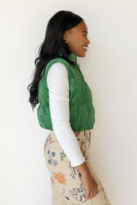 mode, cleo corduroy puffer vest