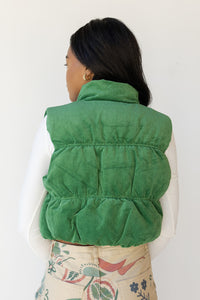 mode, cleo corduroy puffer vest