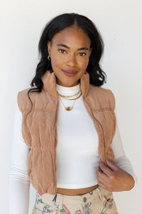 mode, cleo corduroy puffer vest