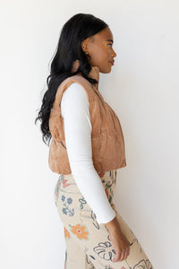 mode, cleo corduroy puffer vest
