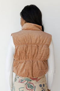 mode, cleo corduroy puffer vest