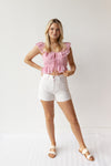 mode, hadley ruffle top
