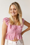 mode, hadley ruffle top