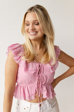 mode, hadley ruffle top