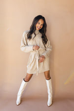 mode, cora mock neck sweater dress