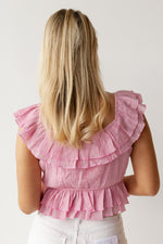 mode, hadley ruffle top