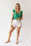 mode, hadley ruffle top