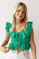 mode, hadley ruffle top