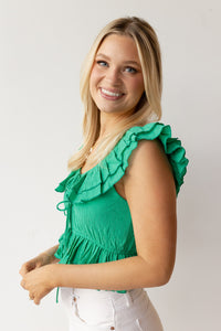 mode, hadley ruffle top