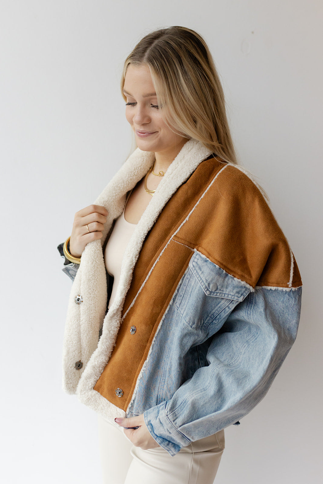 mode, marissa suede denim jacket