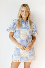 mode, carmine crochet mini dress