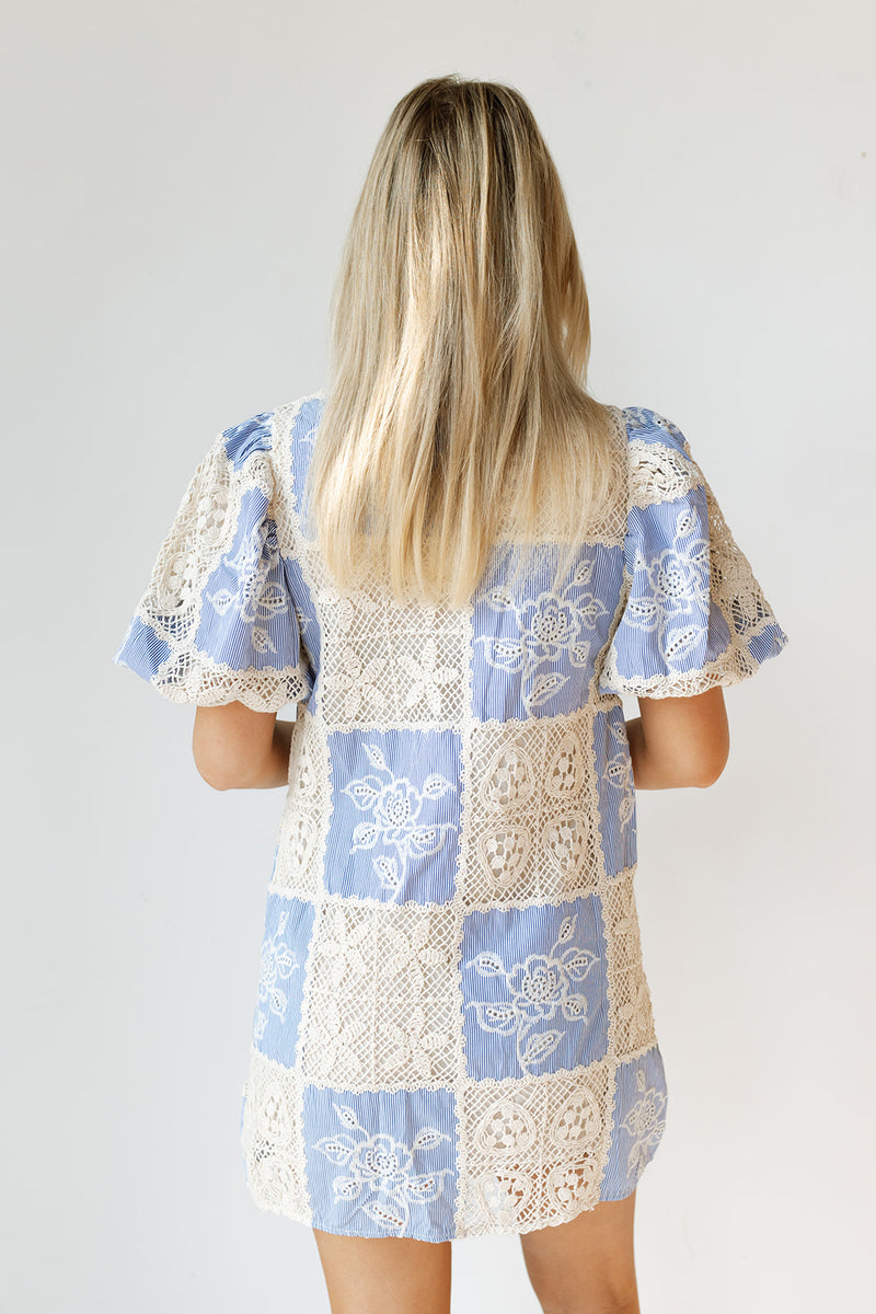 mode, carmine crochet mini dress