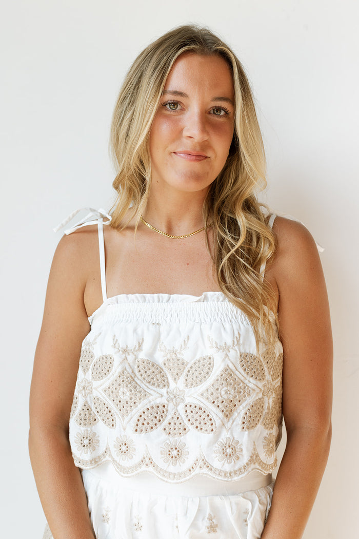 mode, lucia embroidery top