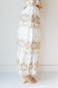 mode, lucia embroidery maxi skirt