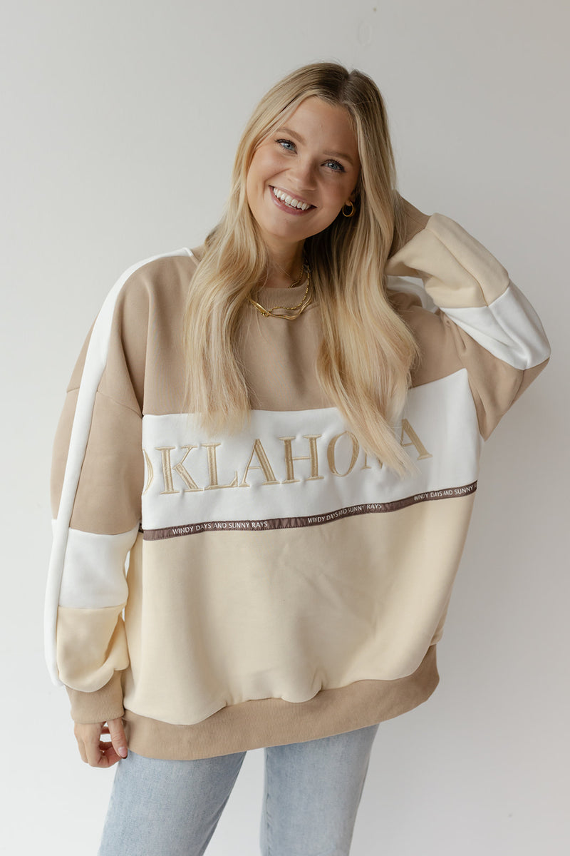 mode, oklahoma windy days sweatshirt