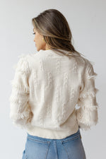 mode, mina fringe cardigan