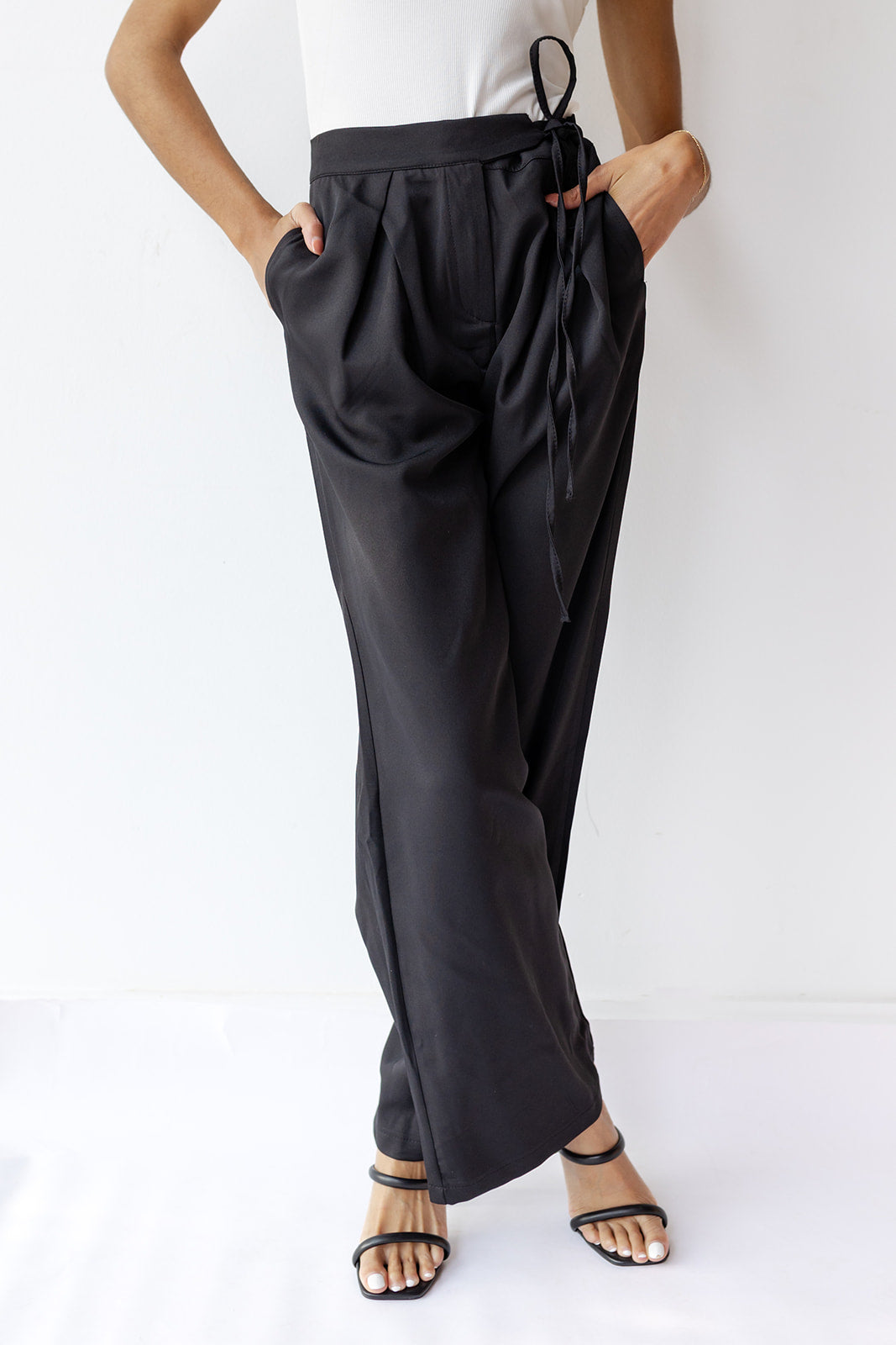 mode, kira waist tie pants