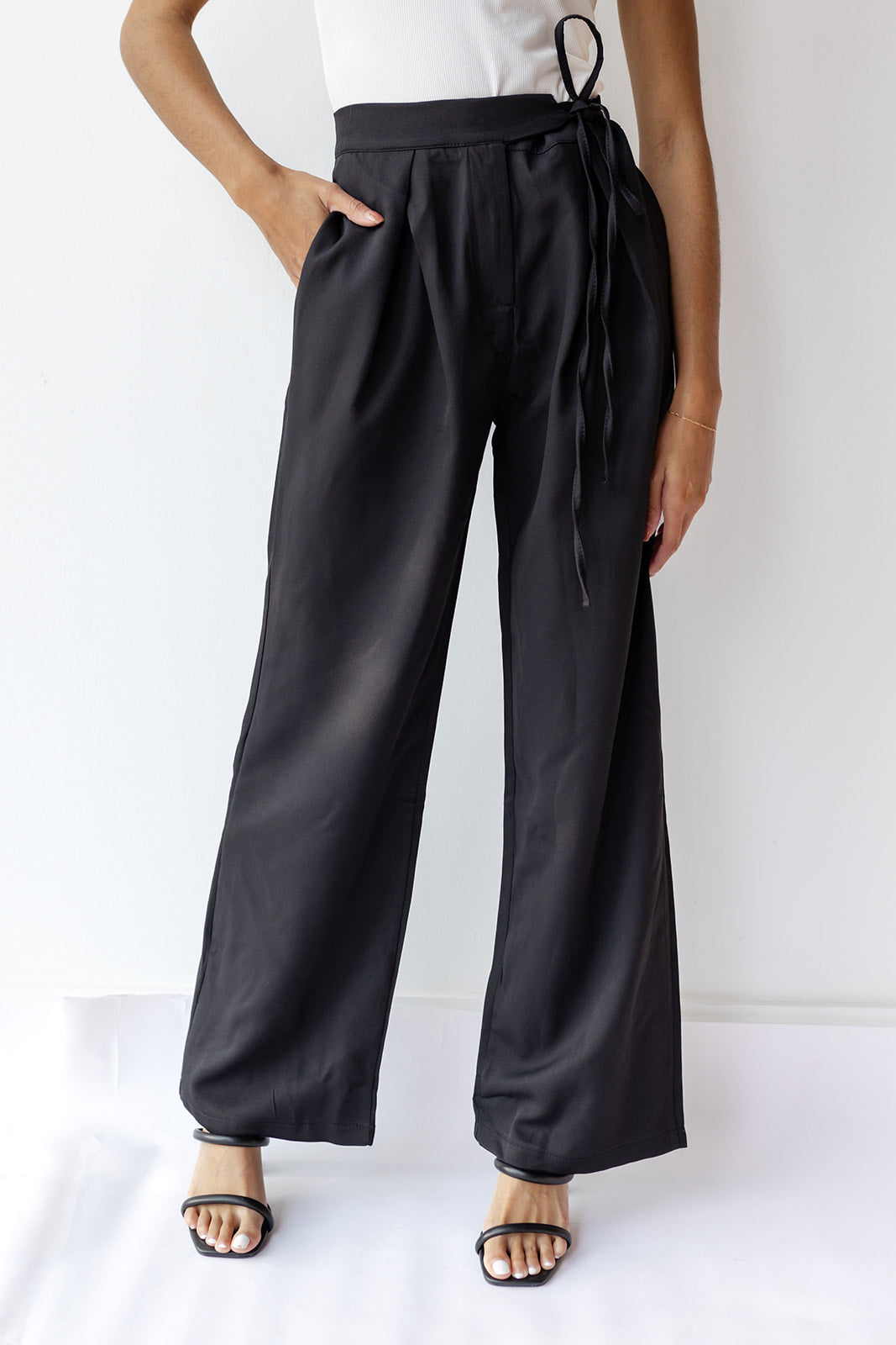mode, kira waist tie pants