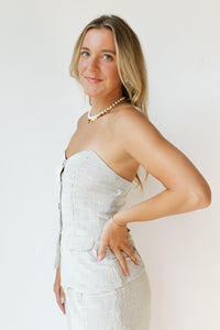 mode, pin stripe top