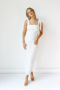 mode, kiss the bride midi dress