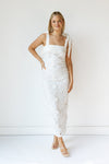 mode, kiss the bride midi dress