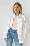 mode, flower + pearl detail jacket