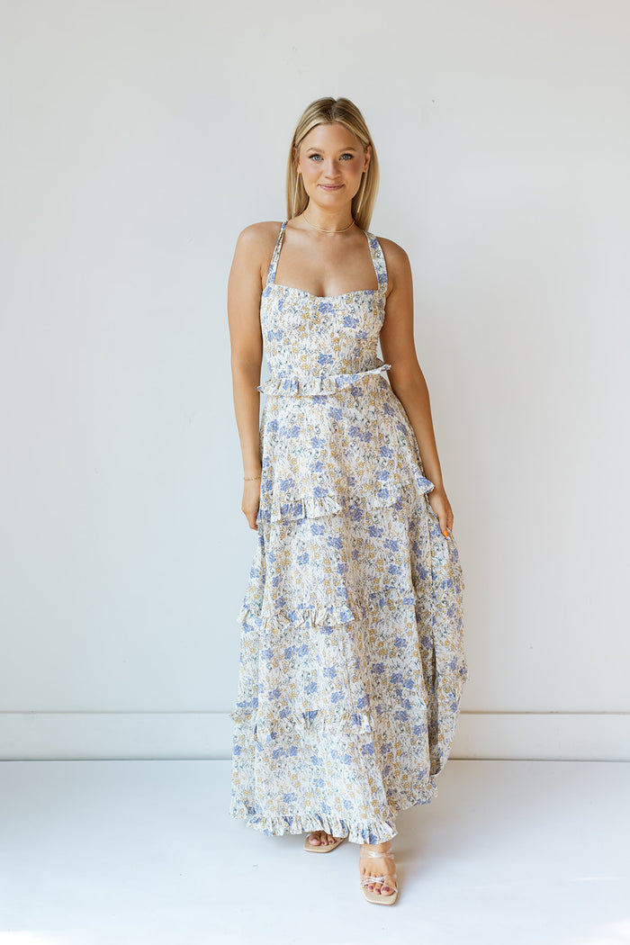 mode, paisley tiered maxi dress