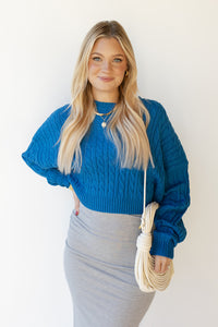 mode, andrea cableknit crop sweater