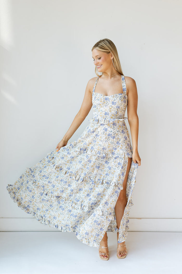 mode, paisley tiered maxi dress