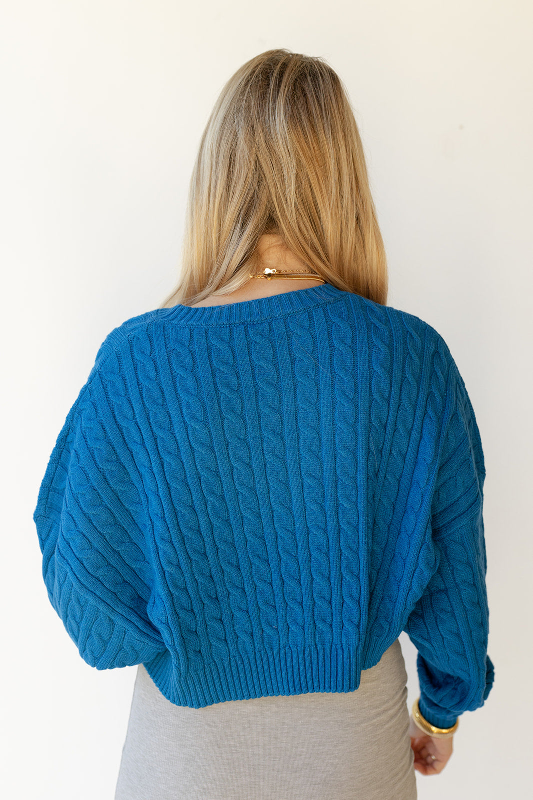 mode, andrea cableknit crop sweater