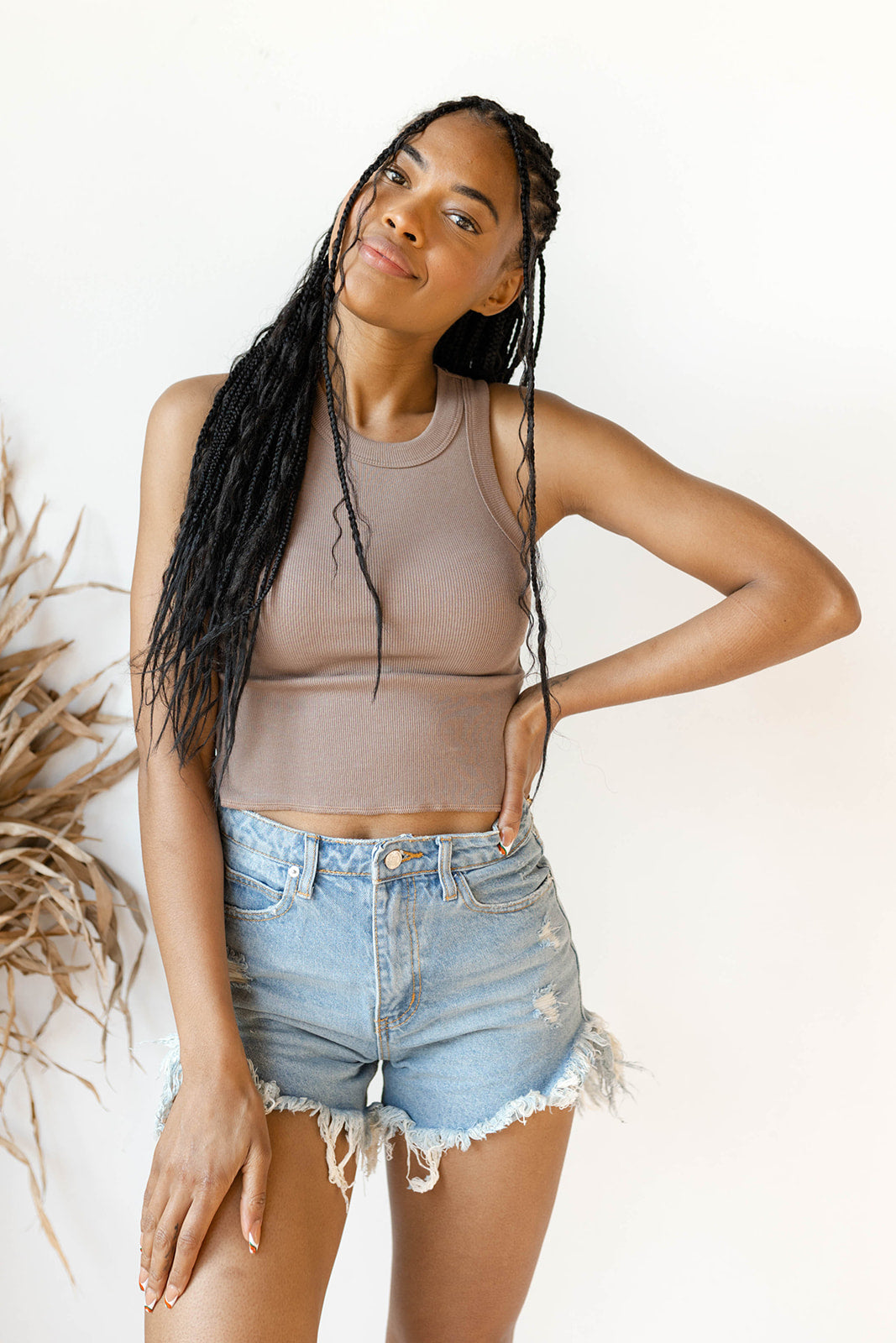 mode, taytum destroyed denim shorts
