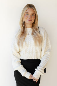 mode, andrea cableknit crop sweater